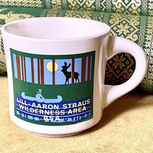 Boy Scouts Vintage Coffee Mug Lill-Aaron Straus Wilderness Area Canoe Moose Moon